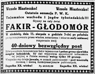 Ogłoszenie z 11 sierpnia 1929 r.