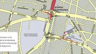 Organizacja ruchu podczas remontu ronda Kaponiera