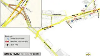 Organizacja ruchu przy cmentarzu Srebrzysko