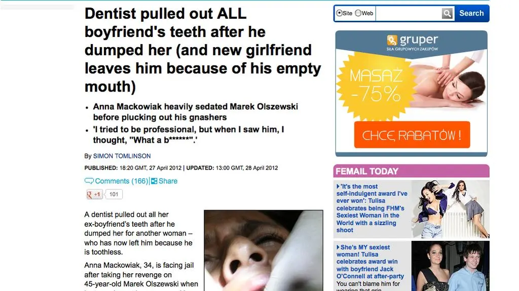 Oryginalny artykuł w "Daily Mail"