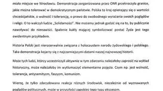 Oświadczenie dolnośląskiej Solidarności ws. protestu na Rynku 