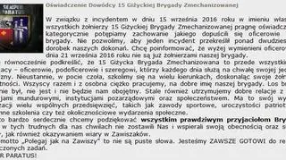 Oświadczenie Dowódcy 15