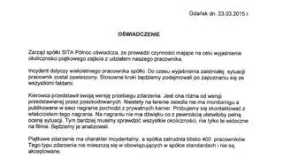 Oświadczenie firmy ws. incydentu, w którym brał udział kierowca śmieciarki