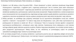 Oświadczenie Komisji Wychowania Katolickiego KEP ws. Tęczowego Piątku