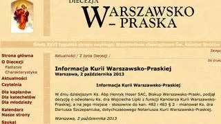 Oświadczenie kurii warszawsko praskiej