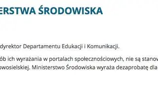 Oświadczenie Ministerstwa Środowiska