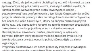 Oświadczenie organizatorów zlotu