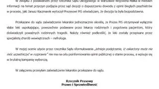Oświadczenie rzecznika PiS Adama Hofmana