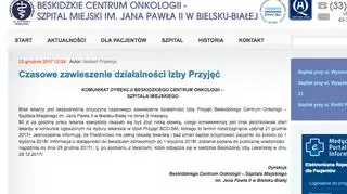 Oświadczenie szpitala w Bielsku-Białej