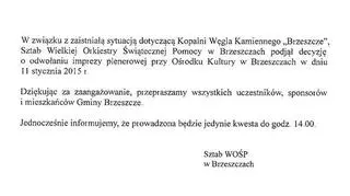 Oświadczenie sztabu WOŚP