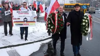 Oświęcim. Manifestacja narodowców z Piotrem Rybakiem na czele