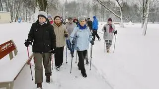 Pani Aleksandra w trakcie marszu 