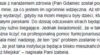 Pani Izabela podziękowała strażnikowi miejskiemu, który uratował ją przed pogryzieniem przez groźnego psa 