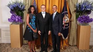 Para prezydencka Barack i Michelle Obama i prezydent Estonii Toomas Hendrik Ilves 