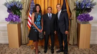 Para prezydencka Barack i Michelle Obama i prezydent Tanzanii Jakaya Mrisho Kikwete 