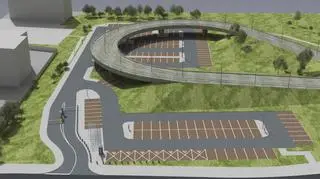 Parking P&R zlokalizowany na działce gminnej pod estakadą pętli tramwajowej Kurdwanów