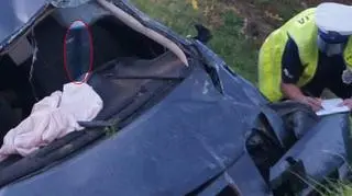 Pas zapięty był przez fotel, nie przez kierowcę