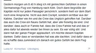Pasażerka zmiesciła wpis na stronie przewoźnika