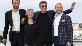 Paweł Pawlikowski z gwiazdami swojego filmu podczas premiery w Cannes