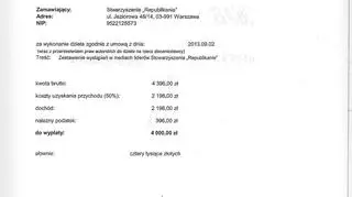 Piechowicz wystawił Stowarzyszeniu "Republikanie" dwa rachunki 