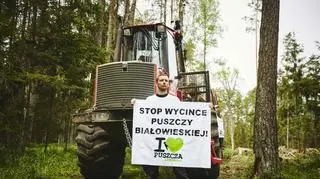 Pierwsza blokada wycinki Puszczy Białowieskiej