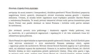 Pierwsza strona listu prezydenta Jaśkowiaka do abpa Gądeckiego