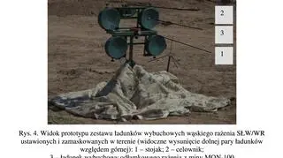 Pierwsza wersja systemu Jarzębina-S z minami MON-100. Fragment publikacji technicznej WITI