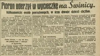 Piorun uderzył w Świnicę