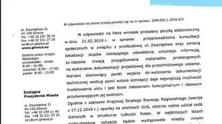 Piosmo wiceprezydenta w sprawie deptaku