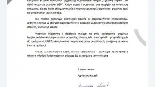 Pismo pełnomocniczki prezydenta Łodzi ds. Równego Traktowania ws. Tęczowego Piątku