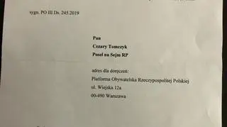 Pismo Prokuratury Okręgowej w sprawie śledztwa dotyczącego "dwóch wież"