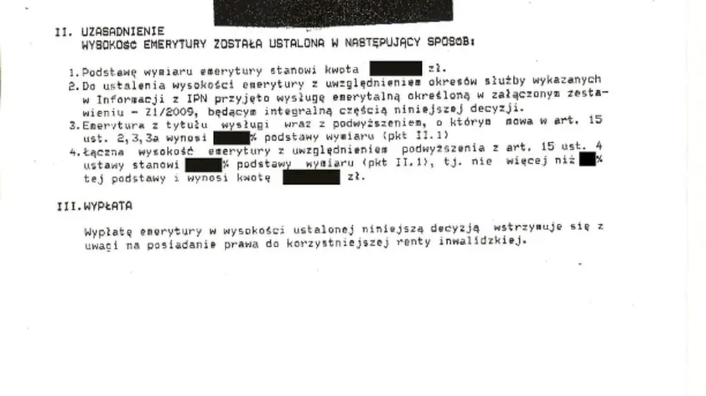 Pismo z Zakładu Emerytalno-Rentowego MSWiA