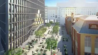 Plac między Bałtyk Tower i Concordia Design