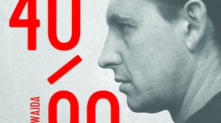 Plakat promujący wystawę "Andrzej Wajda 40/90"