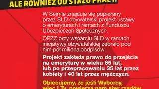 Plakat przygotowany przez SLD (tył)