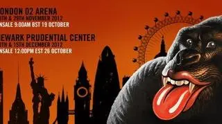 Plakat reklamujący cztery nowe koncerty Stonesów - w Londynie i New Jersey