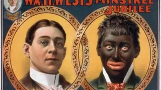 Plakat ukazujący "Blackface" z 1900 roku 
