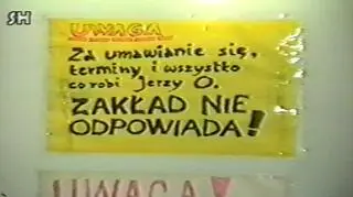 Plakat w pierwszej siedzibie WOŚP