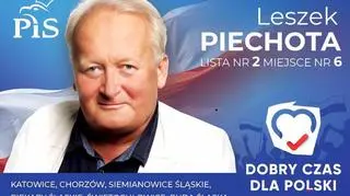 Plakat wyborczy Leszka Piechoty zamieszczony na Facebooku 