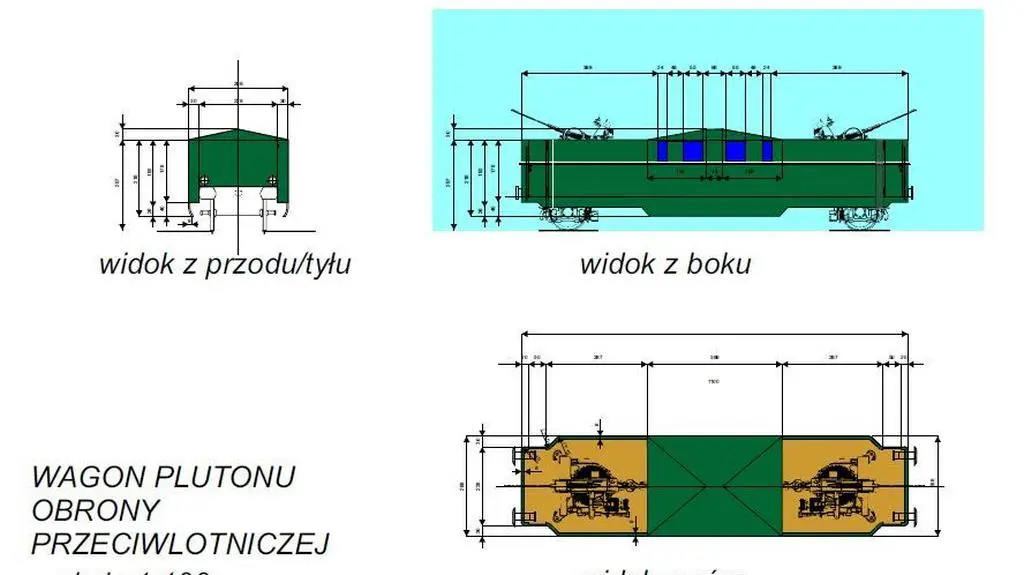 Plan jednego z budowanych wagonów