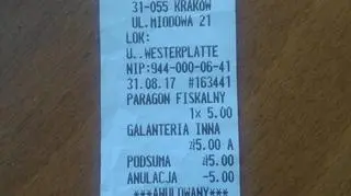 Po zakupie informacji dostaniemy paragon