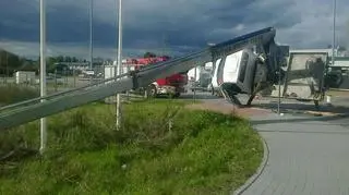 Podnośnik stał na ul. Żaglowej w Gdańsku
