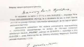 Policyjna korespondencja przychodząca na prywatny faks (dzięki uprzejmości RMF FM)