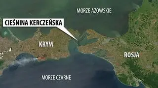 Półwysep Krymski z Półwyspem Tamańskim łączy Cieśnina Kerczeńska