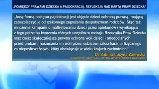 "Pomiędzy prawami dziecka a pajdokracją. Refleksja nad Kartą Praw Dziecka". Publikacja Sabiny Zalewskiej
