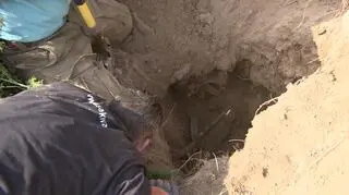 Pomocy udzielił też badaczom jeden z mieszkańców Ptkanowa, który samotnie mieszka w pobliskim lesie 