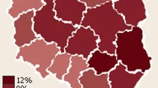 Poparcie PSL w województwach