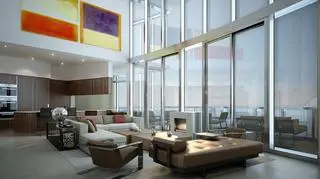 Porsche Design Tower będzie miał 132 apartamenty - największy o powierzchni 1,5 tys. metrów kwadratowych, a najmniejszy 150 metrów kwadratowych