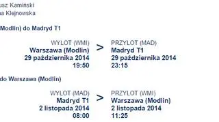 Posłowie wylecieli do Madrytu 29, a nie 28 października