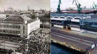 Powitanie statku m.s. „Piłsudski” przy Dworcu Morskim, 1935 r. i dziś 